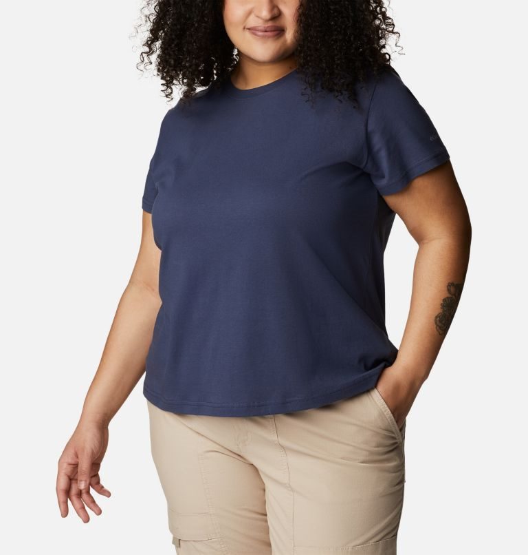 Tricouri Columbia Sapphire Point Scurte Sleeve Dama Bleumarin | Plus Size CXZM0189A